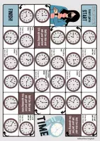 Vorschau - Arbeitsblätter - TELLING THE TIME - Brettspiel / Boardgame mit Lösung - Seite 1