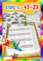 Vorschau - Unterrichtsreihen - Stufe 5: Aufgaben vom Typ 43+20 => 43+23 (± Lehrgang Zahlenraum 100, Stufe 5/8, ZE+ZE ohne ZÜ) - Deckblatt