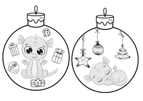Vorschau - Arbeitsblätter - Materialpaket – Tierischer Schulstart zur Weihnachtszeit – Weihnachtskugeln zum Nachspuren und Ausmalen mit dem kleinen Drachen oder der kleinen Katze - Seite 3