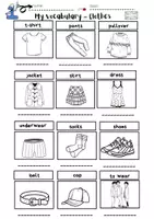 anteprima - Esercizi - Inglese Fogli di lavoro: Clothes - Pagina 1