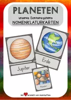 Vorschau - Stationenlernen - Planeten - Nomenklaturkarten nach Montessori (3-Teile-Karten) - Deckblatt