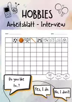 Vorschau - Arbeitsblätter - Hobbies: Arbeitsblatt (Interview Methode) - Deckblatt