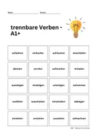 Vorschau - Arbeitsblätter - DaF/DaZ: 40 trennbare Verben - Sprachniveau A1+ - Seite 1