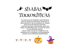 Vista previa - Unidades / Secuencias / Situaciones de Aprendizaje - DESCOMPOSICIÓN DE PALABRAS EN SÍLABAS. HALLOWEEN - Portada