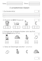 Vorschau - Test - Lernzielkontrolle (Laute hören, Silben, Reime, Anlauttabelle) - Seite 1
