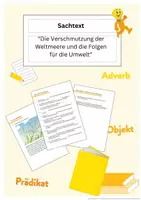 Vorschau - Arbeitsblätter - Sachtext - Erklärung, Erwartungshorizont, 1 Übung "Die Verschmutzung der Weltmeere und die Folgen für die Umwelt" - Deckblatt