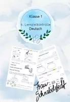 Vorschau - Test - Lernzielkontrolle Deutsch Klasse 1 (sinnentnehmendes Lesen, Silben, Vokale) - Deckblatt