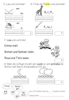 Vorschau - Test - Lernzielkontrolle Deutsch Klasse 1 (sinnentnehmendes Lesen, Silben, Vokale) - Seite 2