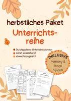 Vorschau - Stundenentwürfe - Unterrichtsreihe Herbst, Herbstblätter, Gesamtpaket - Deckblatt