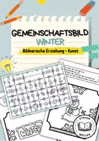 Vorschau - Mal- und Bastelvorlagen - Gemeinschaftsbild für die Klasse - Der Winter - Deckblatt