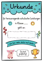 Vorschau - Anderer Materialtyp - 6 verschiedene Schwein Urkunden für die Schweinklasse - Seite 1