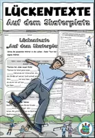 Vorschau - Arbeitsblätter - Lückentexte "Auf dem Skaterplatz" Im Park - DaZ / DaF / Deutsch - Deckblatt