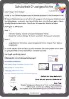 Vorschau - Arbeitsblätter - Gruselgeschichte fortsetzen Schularbeit inklusive Beurteilungsbogen - Seite 1