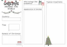 Vorschau - Arbeitsblätter - CHRISTMAS - Flyer zum Ausfüllen (Projektarbeit) - Christmas around the world - Seite 1
