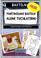 Vorschau - Mal- und Bastelvorlagen - Kleine Tischlaterne basteln - Martinsgans - Deckblatt