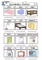 anteprima - Esercizi - Inglese Fogli di lavoro: Furniture - Pagina 1