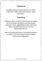 Vorschau - Spiele - Zählen bis 10 Klammerkarten Ballons - Seite 1