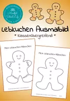 Vorschau - Arbeitsblätter - Mein Lebkuchen-Männchen: Ausmalbild Weihnachten - Deckblatt
