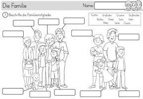 Vorschau - Arbeitsblätter - Familie & Familienmitglieder - Bildkarten und Arbeitsblatt - Seite 2