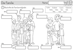 Vorschau - Arbeitsblätter - Familie & Familienmitglieder - Bildkarten und Arbeitsblatt - Seite 3