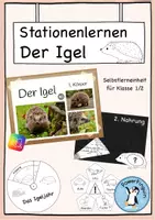 Vorschau - Unterrichtsreihen - Der Igel - Stationenlernen Klasse 1/2 - Deckblatt