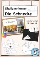 Vorschau - Unterrichtsreihen - Die Schnecke - Stationenlernen Klasse 1/2 - Deckblatt