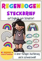 Vorschau - Arbeitsblätter - Regenbogen Steckbrief auf ENGLISCH für die erste Schulwoche - Deckblatt