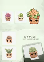 Vorschau - selbst erstellte Cliparts/Grafiken - 20 Kawaii Sukkulenten PNGs, Niedliche Pflanzen Cliparts, Sofortiger Download - Seite 2