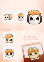 Vorschau - selbst erstellte Cliparts/Grafiken - 15 Niedliche Kawaii-Sushi-Cliparts, süße japanische Lebensmittel-PNGs, kommerzielle Nutzung - Seite 3
