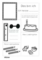 Vorschau - Arbeitsblätter - Materialpaket Skizzme Arbeitsblätter Portfolio, Nachzeichnen, Zählen Zahlen von 1-10, Unterscheiden "Fehler suchen", Vergleichen, das bin ich - Seite 1