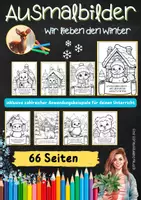 Vorschau - Mal- und Bastelvorlagen - Ausmalbilder Wir lieben den Winter mit schönen Sprüchen - Seite 2