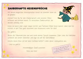 Vorschau - Arbeitsblätter - Deutsch: Silbenlesen Hexensprüche Klasse 1- Lesen - Seite 1