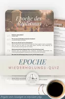 Vorschau - Stundenentwürfe - Wiederholungsfragen zur Epoche des Realismus - Deckblatt