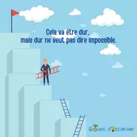 Aperçu - Affichage - Mantra - Motivation - Difficile mais pas impossible - Page de couverture