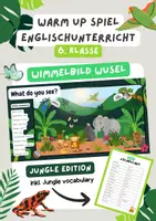 Vorschau - Poster - Warm Up Spiel "Dschungel" für den Englischunterricht - Wimmelbild, Stundeneinstieg - Deckblatt