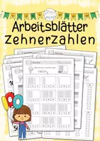 Vorschau - Arbeitsblätter - Arbeitsblätter zur Einführung Zehnerzahlen | Zahlenraum 100 - Deckblatt