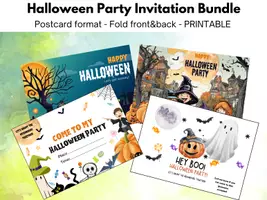 Vorschau - Arbeitsblätter - Halloween Postcard Bundle für Englisch-Unterricht - Deckblatt