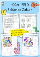 Vorschau - Arbeitsblätter - Orientierung 100er Feld, Hundertertafel - Deckblatt