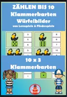 Vorschau - Spiele - Zählen bis 10 Klammerkarten Würfelbilder - Deckblatt