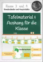 Vorschau - Stationenlernen - Bundesländer Deutschland - Tafelmaterial - Deckblatt