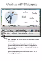 Vorschau - Aufgabenkarten - Schüttelsätze "Auf dem Skaterplatz" Im Park - DaZ / DaF / Deutsch - Seite 1