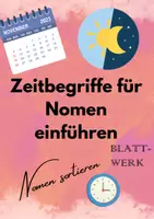 Vorschau - Präsentationen/Tafelbilder - Nomen für Zeitbegriffe kennenlernen/ Wortarten/Grammatik/Einstieg/ Übung im Plenum - Deckblatt