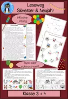 Vorschau - Arbeitsblätter - Leseweg „Silvester & Neujahr“ – Leserverstehen & Textverständnis fördern | Sachunterricht & Deutsch | Klasse 2–4 - Deckblatt