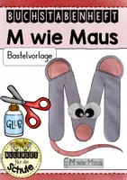 Vorschau - Mal- und Bastelvorlagen - Buchstabentier M wie Maus – Buchstabenheft Grundschule (Klasse 1) | Buchstabeneinführung, Bastelvorlage & Anfangsunterricht - Deckblatt