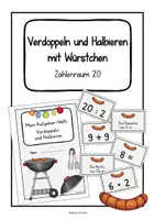 Vorschau - Spiele - Verdoppeln und Halbieren mit Würstchen im Zahlenraum 20 - Deckblatt