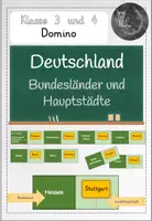 Vorschau - Stationenlernen - Deutschland, Bundesländer und Hauptstädte - Domino - Deckblatt