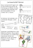 Vorschau - Unterrichtsreihen - Nomen einführen und üben - mit Tafelmaterial und Bastelvorlagen - Seite 1