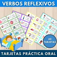 Vista previa - Tarjetas / Manipulativos - VERBOS REFLEXIVOS TARJETAS DE CONVERSACIÓN - Portada