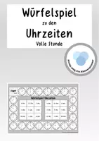 Vorschau - Spiele - Würfelspiel zu den Uhrzeiten volle Stunde - Deckblatt