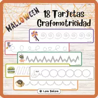 Vista previa - Hojas de trabajo - 18 TARJETAS DE GRAFOMOTRICIDAD - HALLOWEEN. - Portada